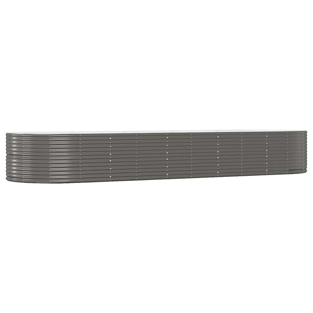 Boîte de planification Vidaxl 447x140x68 cm en poudre et gris en acier recouvert
