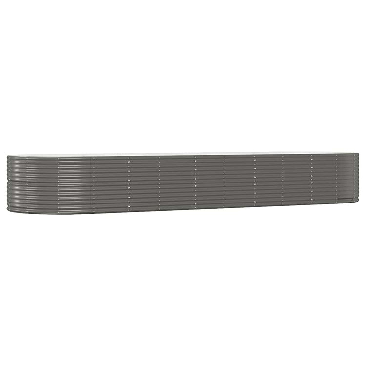 Boîte de planification Vidaxl 447x140x68 cm en poudre et gris en acier recouvert