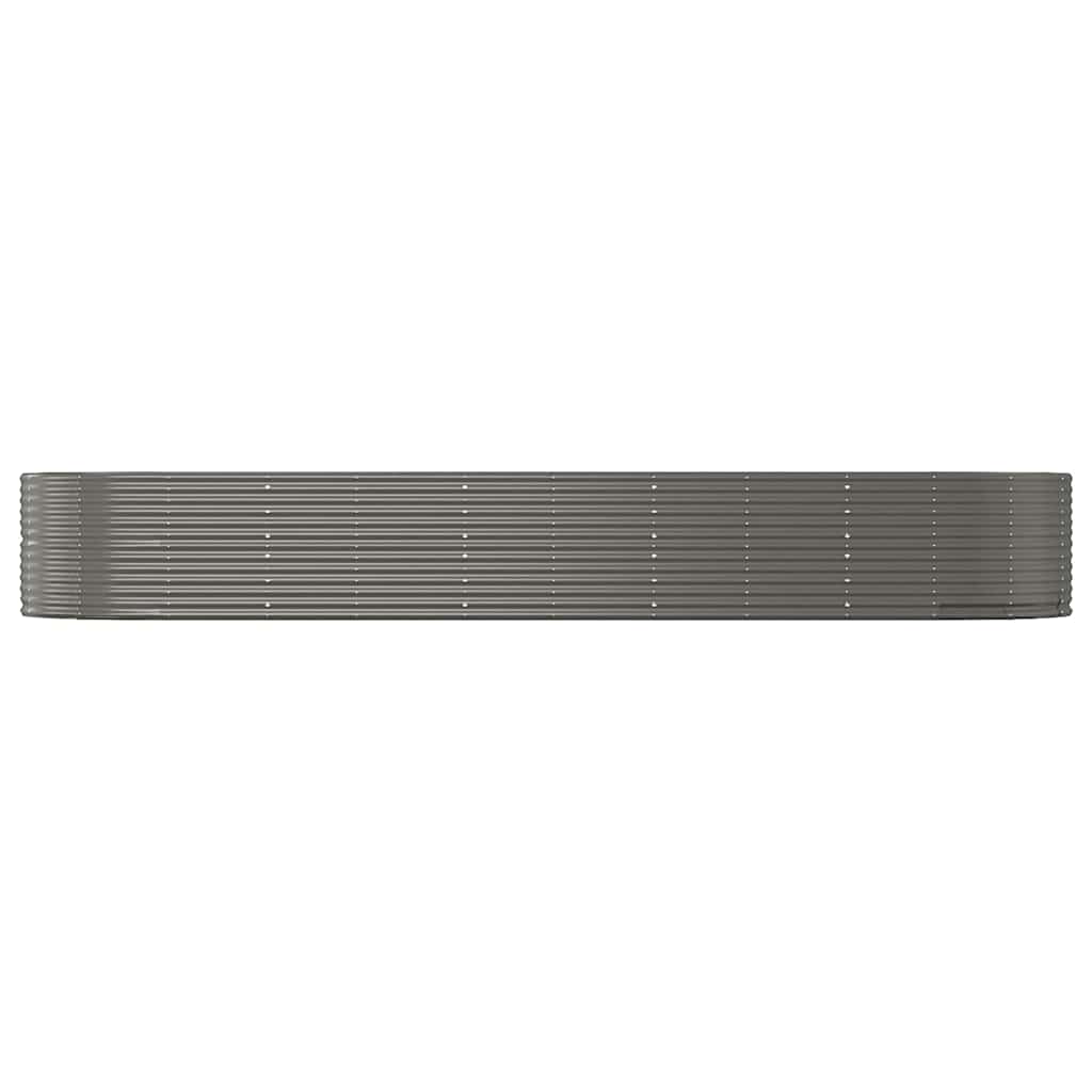 Boîte de planification Vidaxl 447x140x68 cm en poudre et gris en acier recouvert