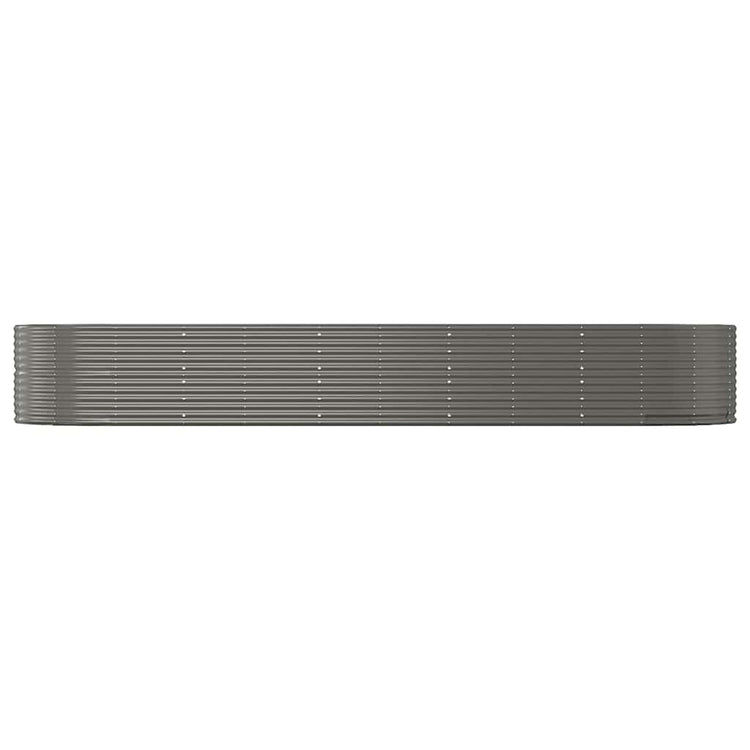 Boîte de planification Vidaxl 447x140x68 cm en poudre et gris en acier recouvert