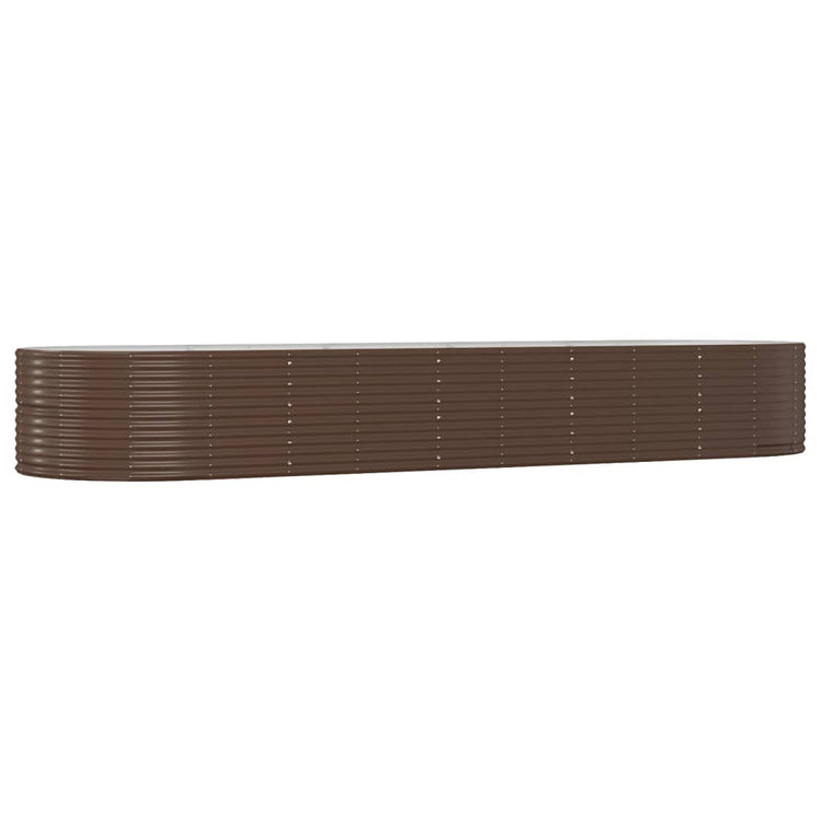 Boîte de planification Vidaxl 447x140x68 cm en poudre en poudre brun