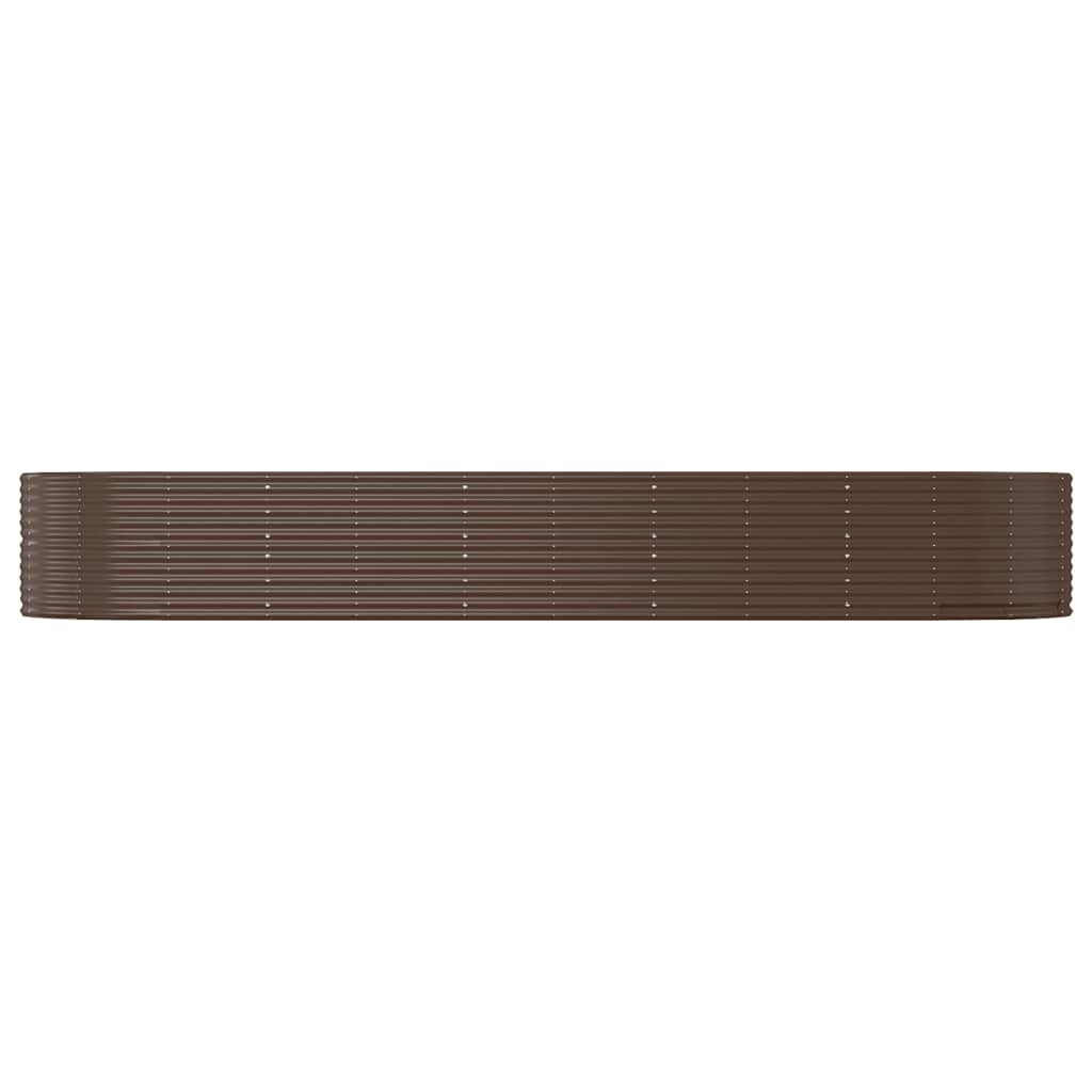 Boîte de planification Vidaxl 447x140x68 cm en poudre en poudre brun