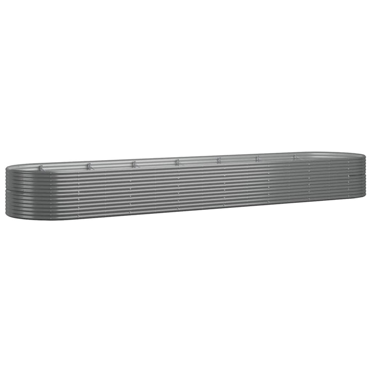 Boîte de planification de Vidaxl 584x140x68 cm en poudre et gris en acier recouvert