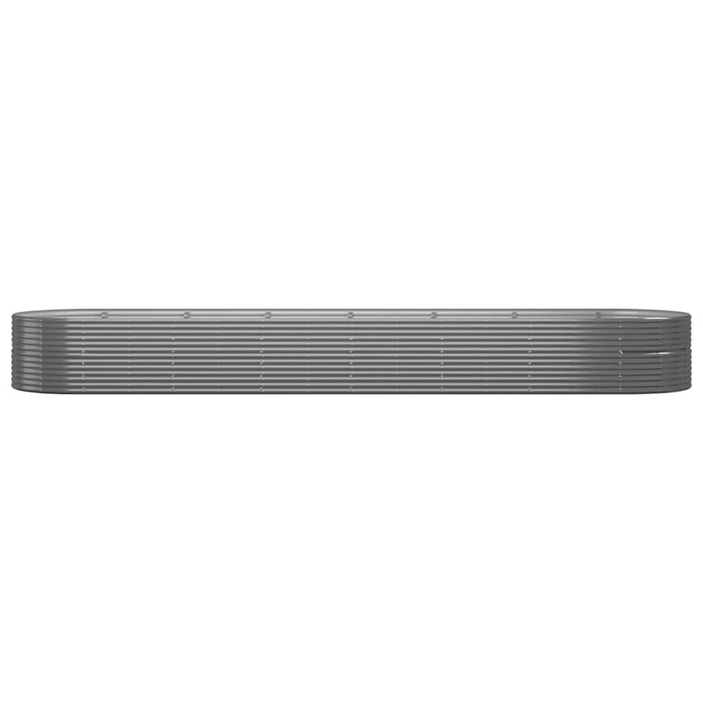 Boîte de planification de Vidaxl 584x140x68 cm en poudre et gris en acier recouvert