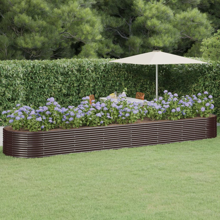 Boîte de planification Vidaxl 584x140x68 cm en poudre et en acier recouvert de poudre