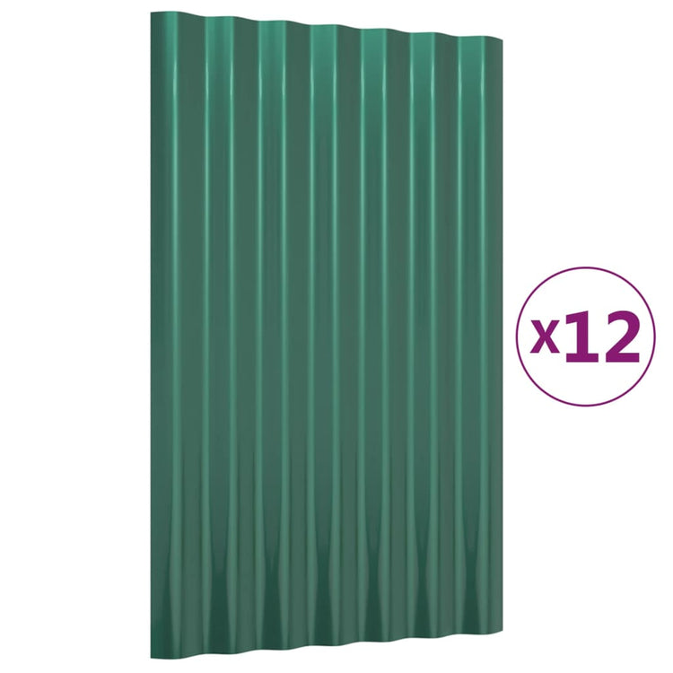 Vidaxx panneaux de toit 12 pcs 60x36 cm acier galvanisé vert