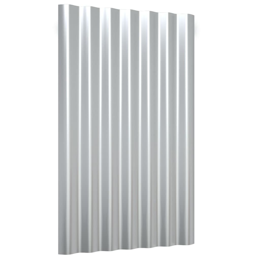 Vidaxx panneaux de toit 12 pcs 60x36 cm acier galvanisé couleur argent