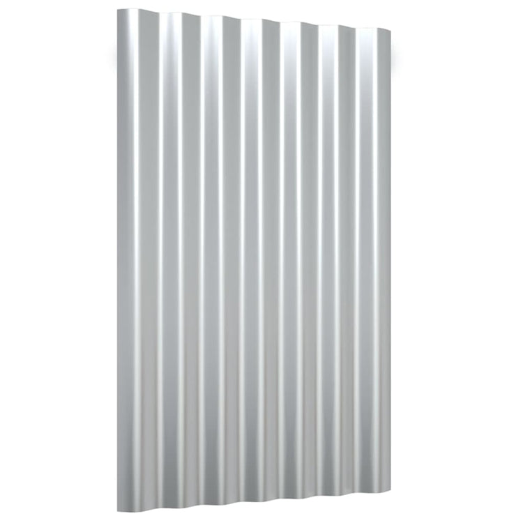 Vidaxx panneaux de toit 12 pcs 60x36 cm acier galvanisé couleur argent