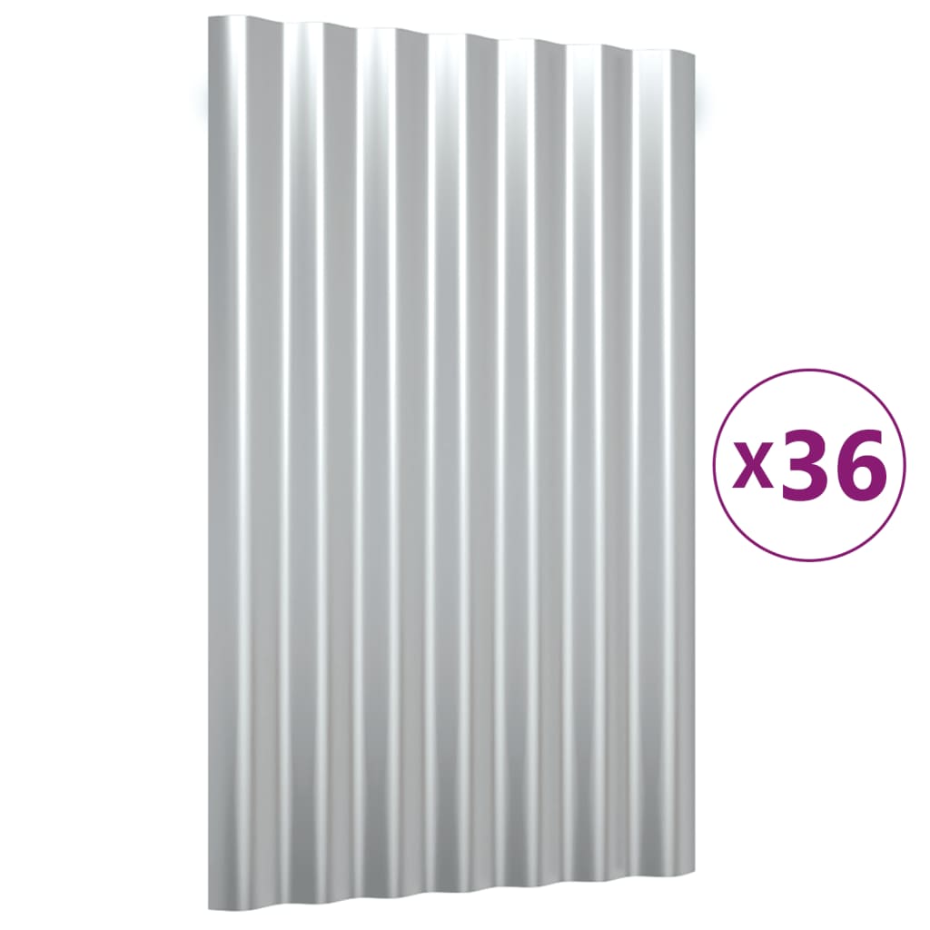 Panneaux de toit vidaxl 36 ST 60x36 cm en poudre en acier en acier couleurs