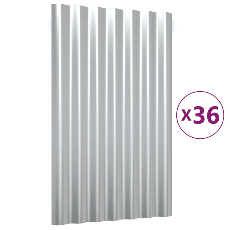 Panneaux de toit vidaxl 36 ST 60x36 cm en poudre en acier en acier couleurs