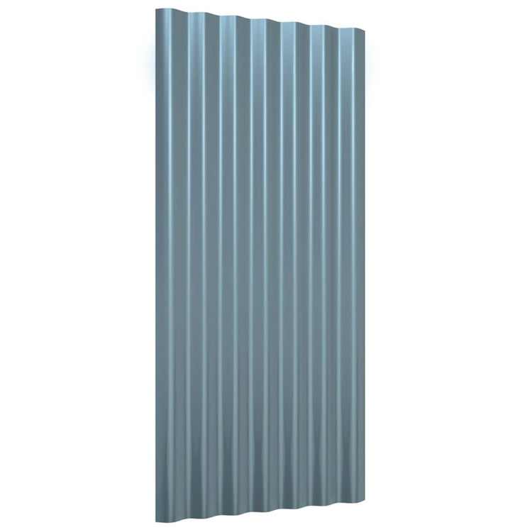 Panneaux de toit Vidaxl 12 ST 80x36 cm en poudre et gris en acier recouvert