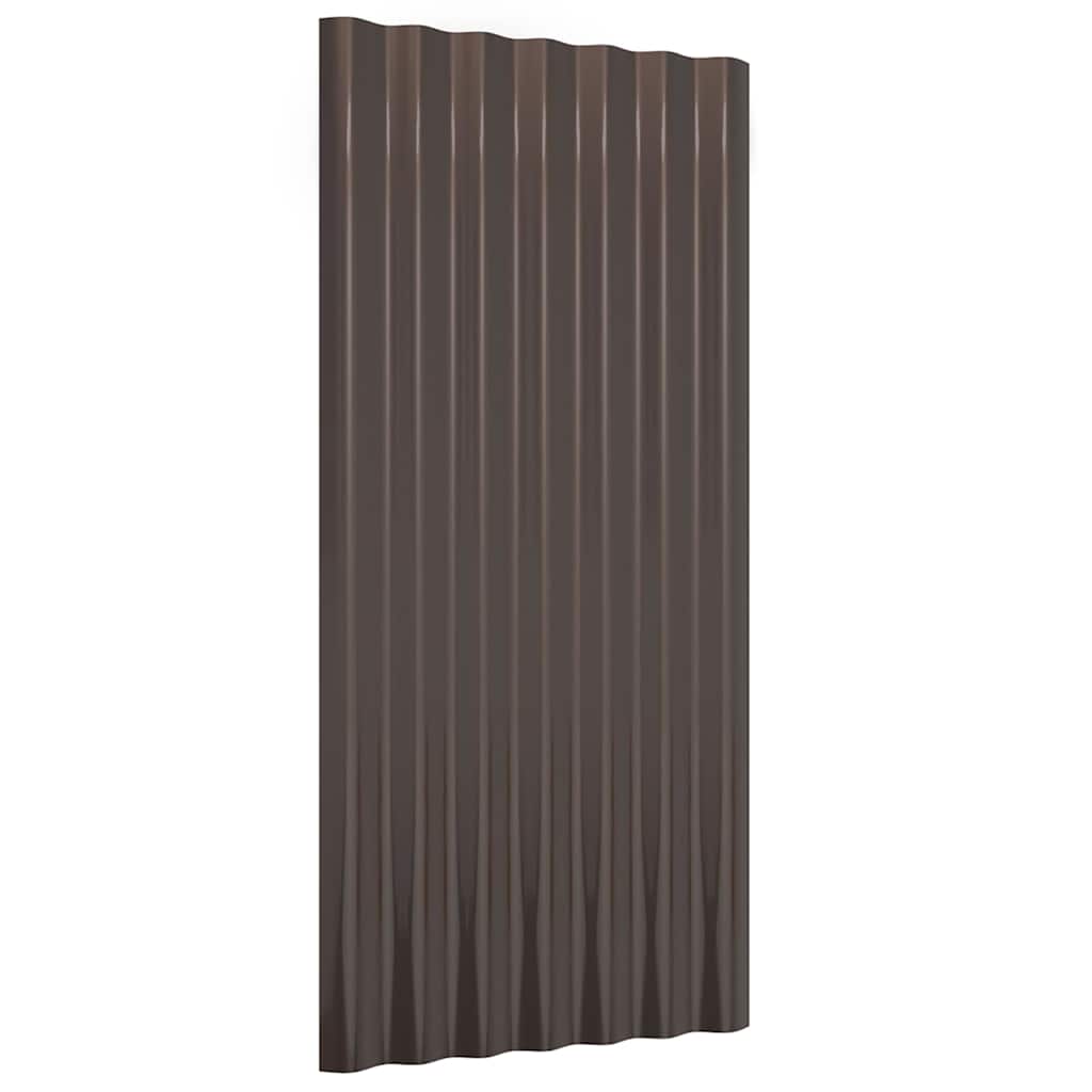 Vidaxx panneaux de toit 12 pcs 80x36 cm acier galvanisé marron