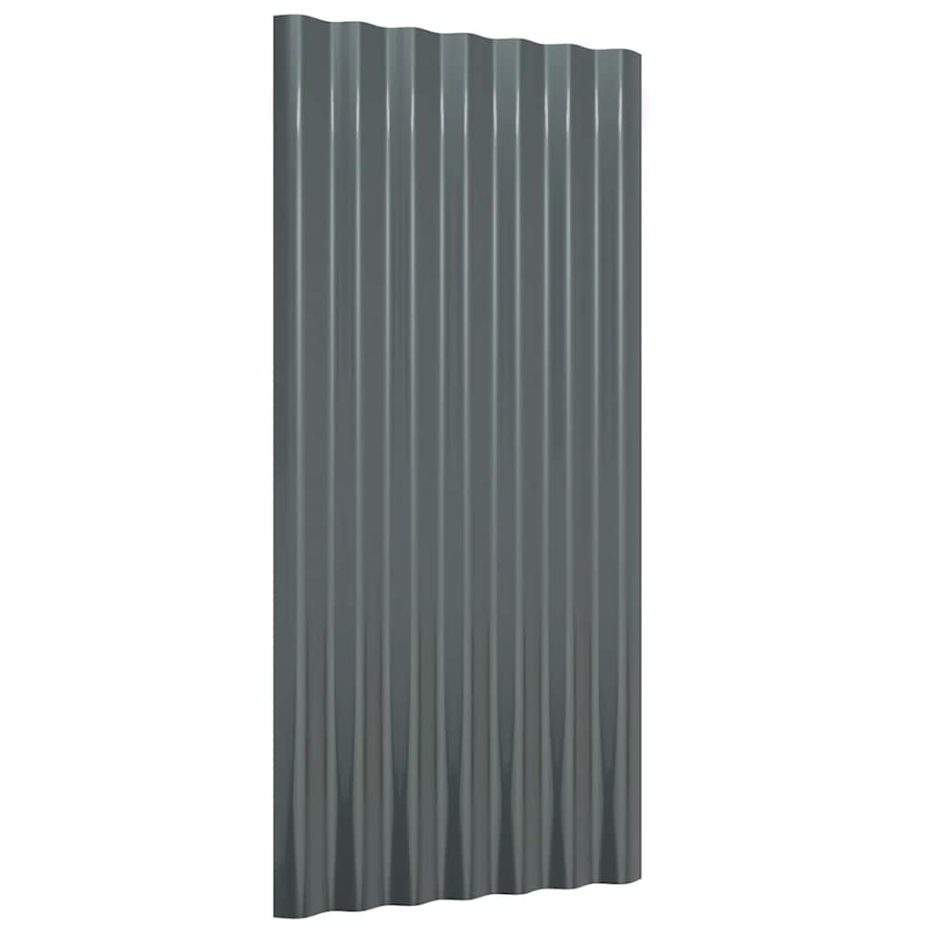 Vidaxx panneaux de toit 12 pcs 80x36 cm acier galvanisé anthracite