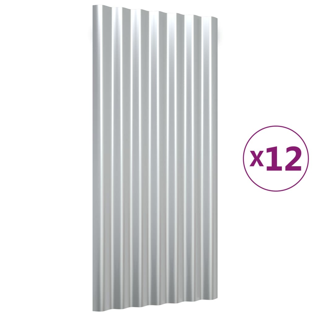 Panneaux de toit vidaxl 12 ST 80x36 cm en poudre en acier en acier couleur