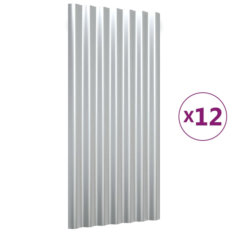 Panneaux de toit vidaxl 12 ST 80x36 cm en poudre en acier en acier couleur