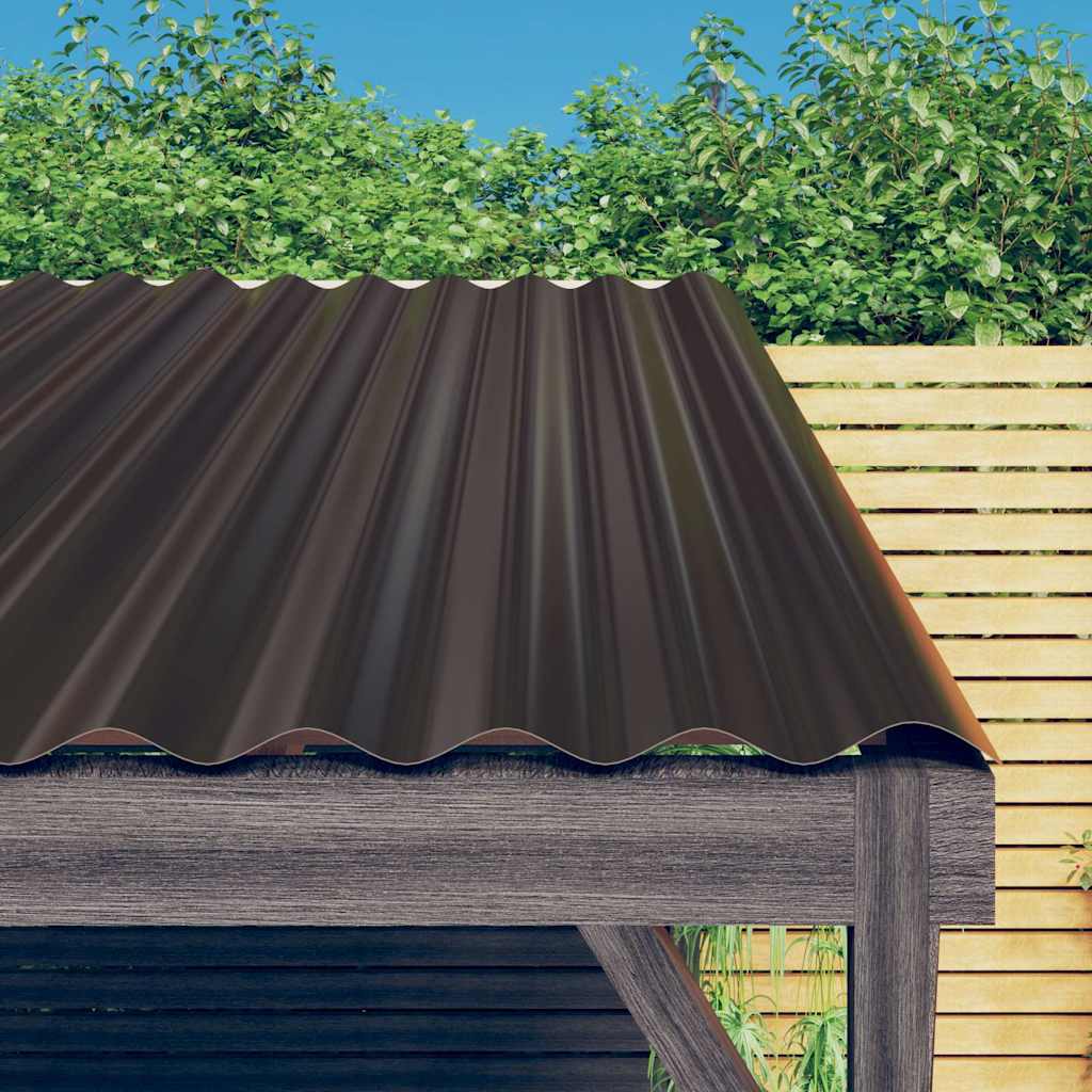 Vidaxx panneaux de toit 36 pcs 80x36 cm acier galvanisé marron