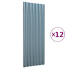 Panneaux de toit Vidaxl 12 ST 100x36 cm en poudre et gris en acier recouvert