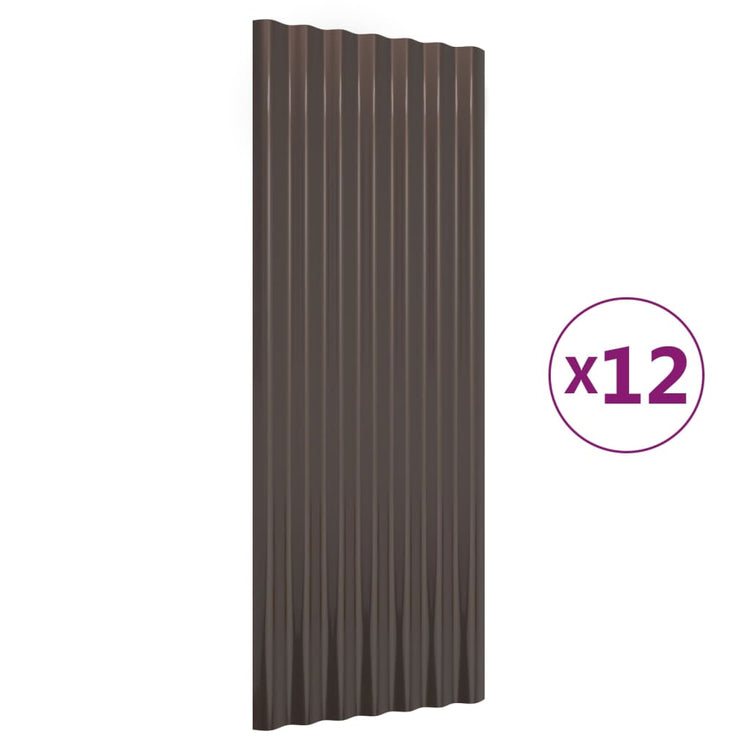 Panneaux de toit Vidaxl 12 ST 100x36 cm en poudre et en acier recouvert