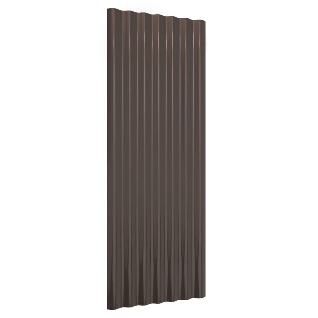 Panneaux de toit Vidaxl 12 ST 100x36 cm en poudre et en acier recouvert