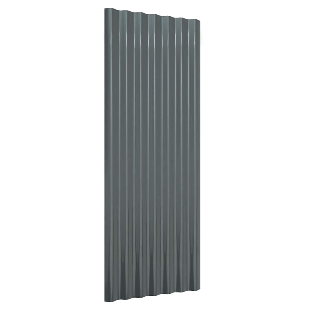Panneaux de toit Vidaxl 12 PCS 100x36 cm en poudre et en acier recouvert d'anthracite -colored