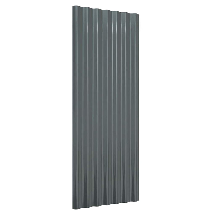 Panneaux de toit Vidaxl 12 PCS 100x36 cm en poudre et en acier recouvert d'anthracite -colored