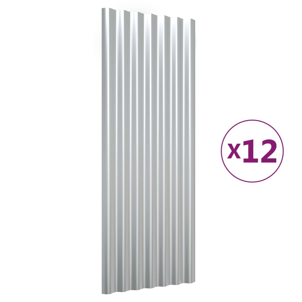 Panneaux de toit vidaxl 12 ST 100x36 cm en poudre en acier en acier couleur