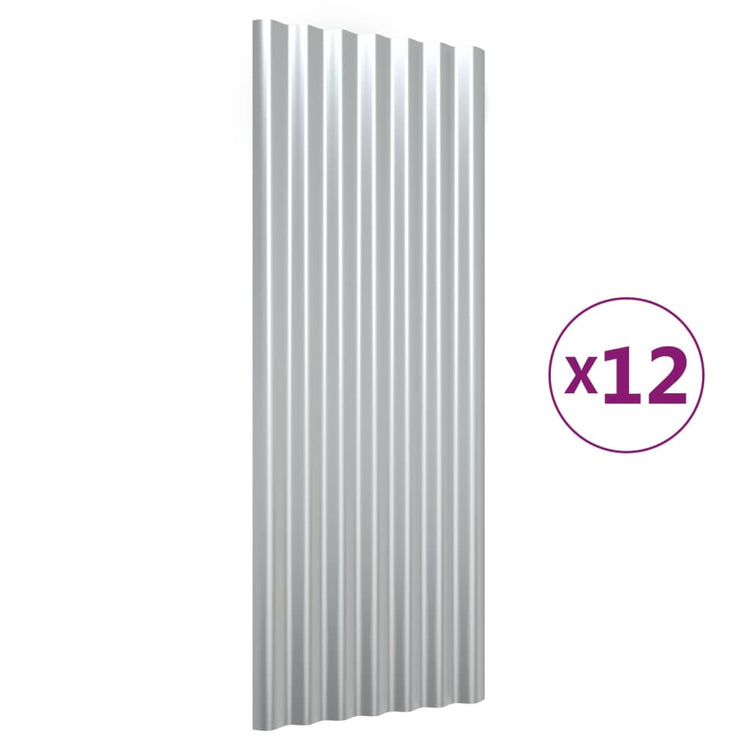 Panneaux de toit vidaxl 12 ST 100x36 cm en poudre en acier en acier couleur