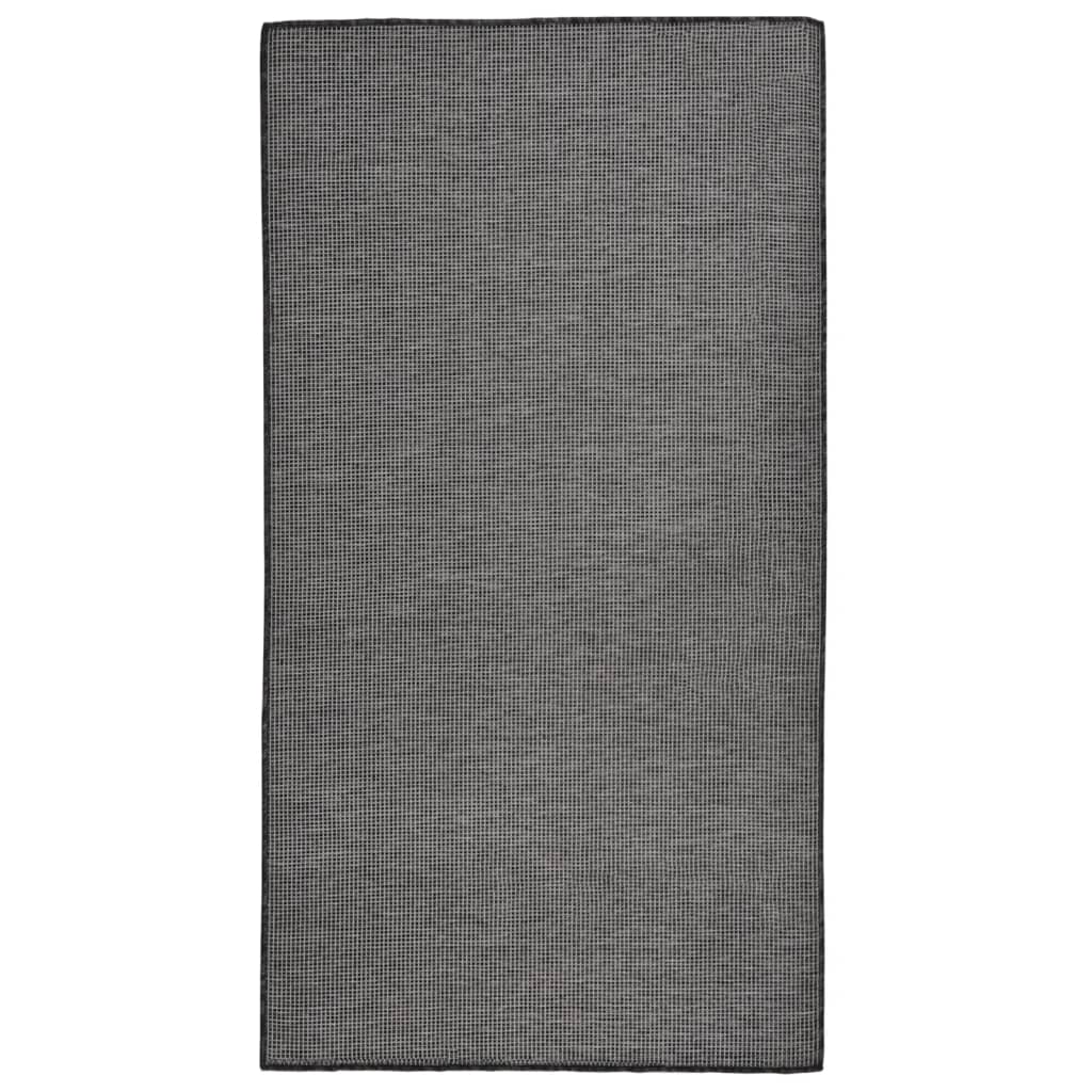 Vidaxl extérieur tapis plat tissé 80x150 cm gris