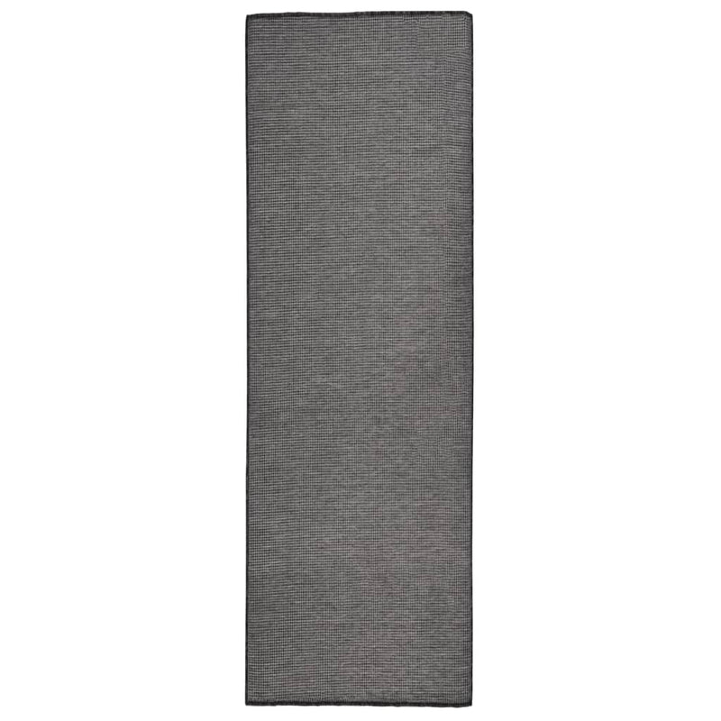 Vidaxl extérieur tapis plat tissé 80x250 cm gris