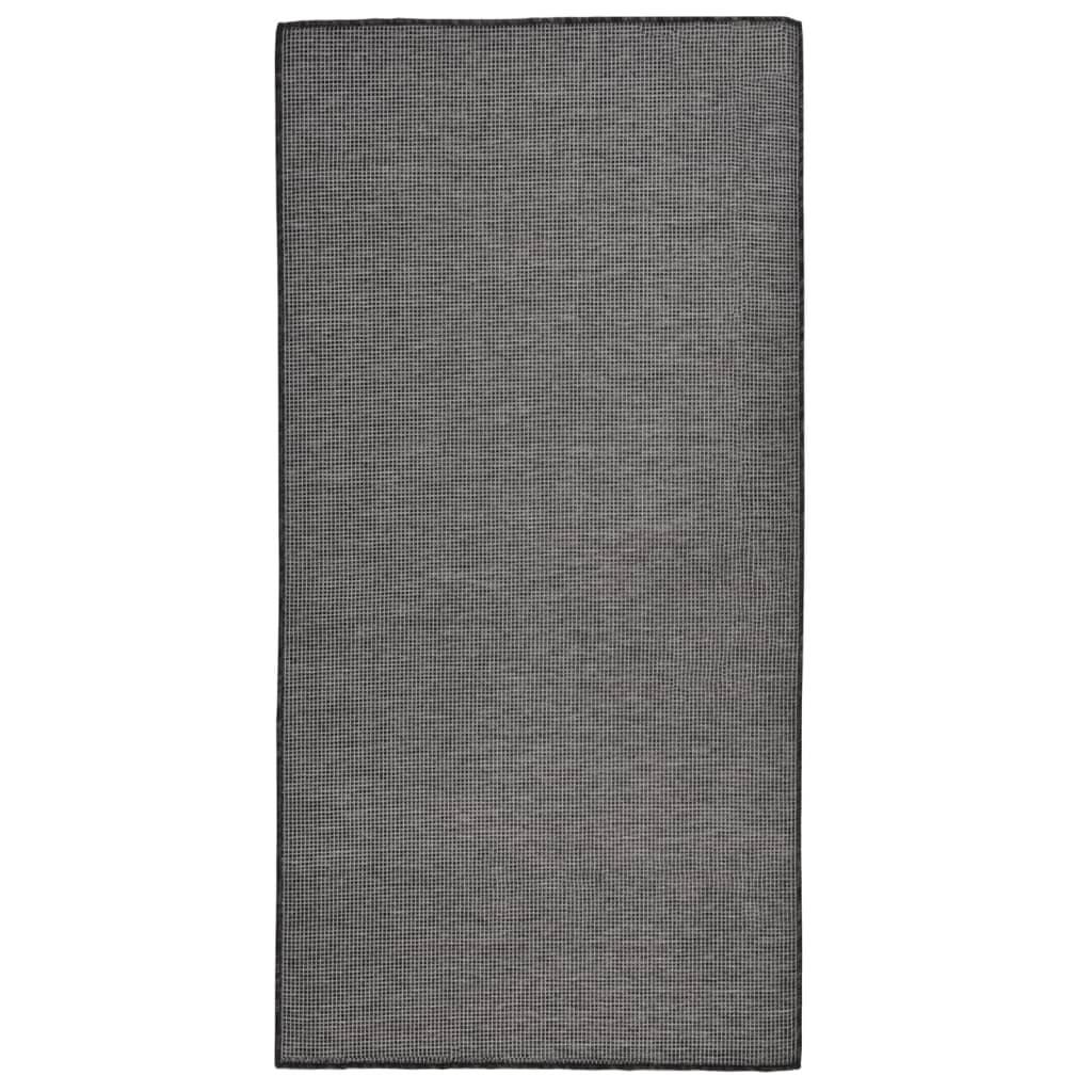 Vidaxl extérieur tapis plat tissé 100x200 cm gris