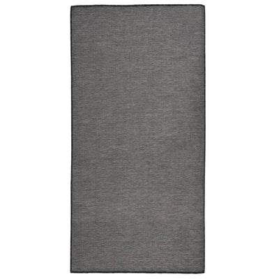 Vidaxl extérieur tapis plat tissé 100x200 cm gris