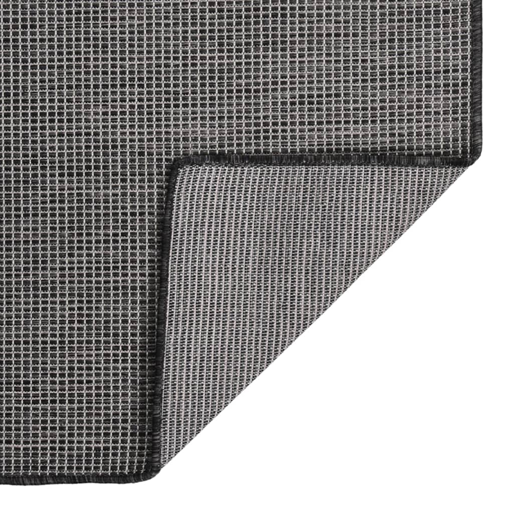 Vidaxl extérieur tapis plat tissé 100x200 cm gris