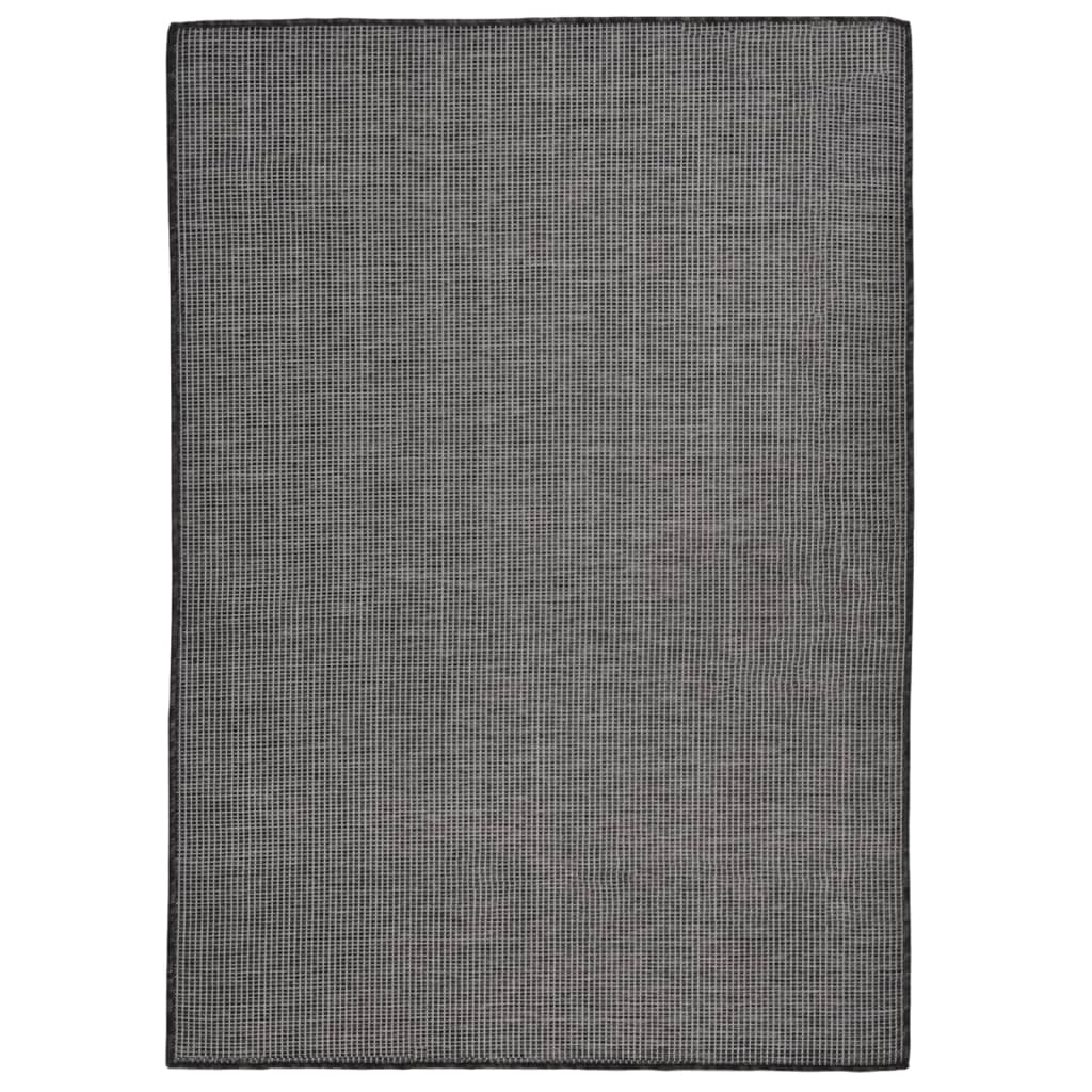 Vidaxl extérieur tapis plat tissé 140x200 cm gris