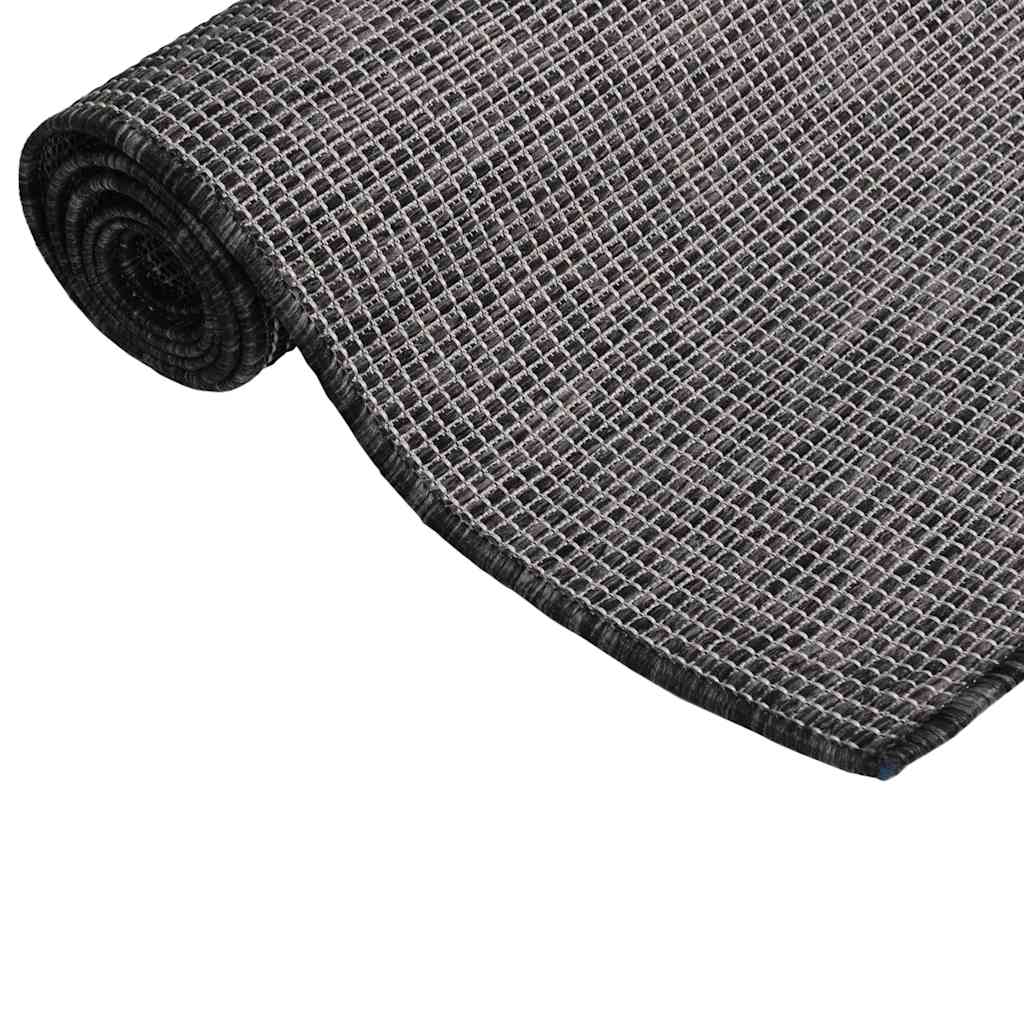 Vidaxl extérieur tapis plat tissé 140x200 cm gris