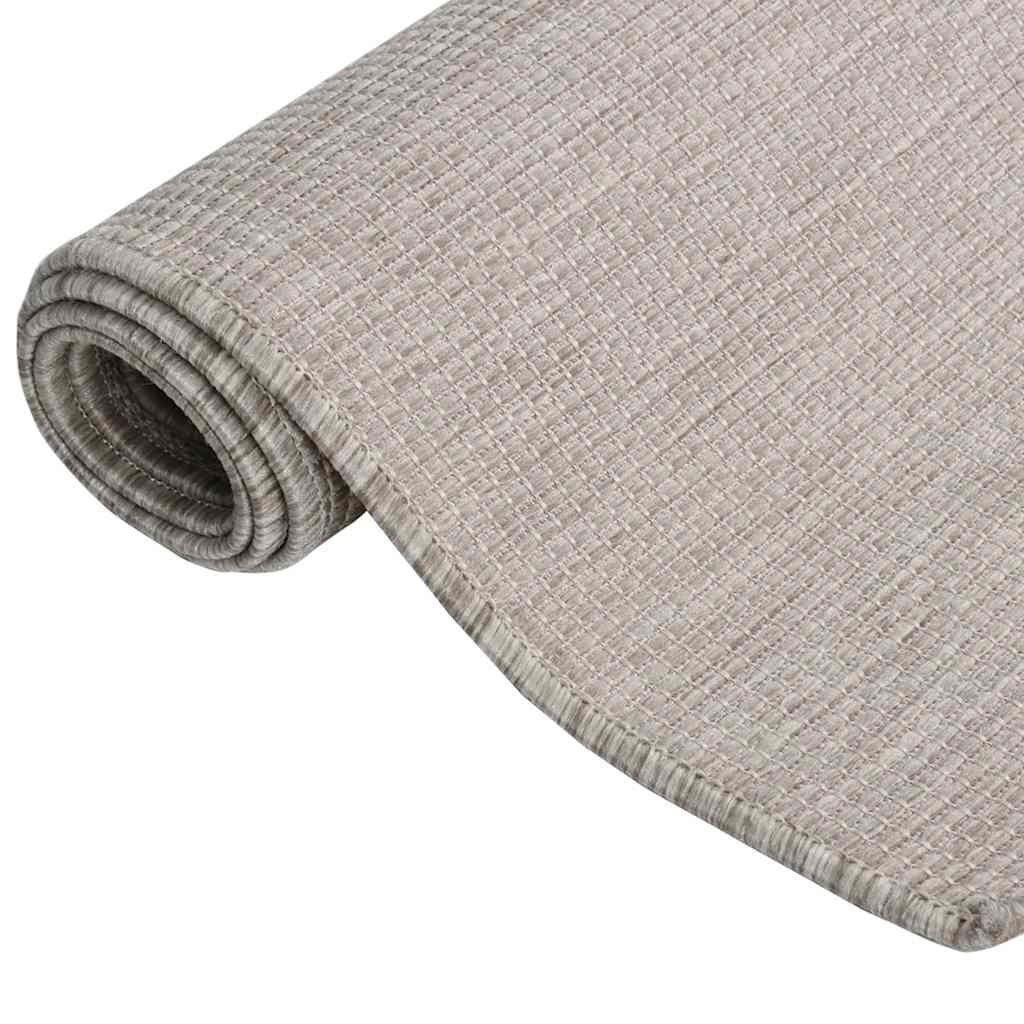 Vidaxl extérieur tapis plat tissé 80x150 cm taupe