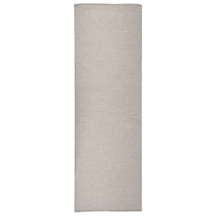Vidaxl extérieur tapis plat tissé 80x250 cm taupe