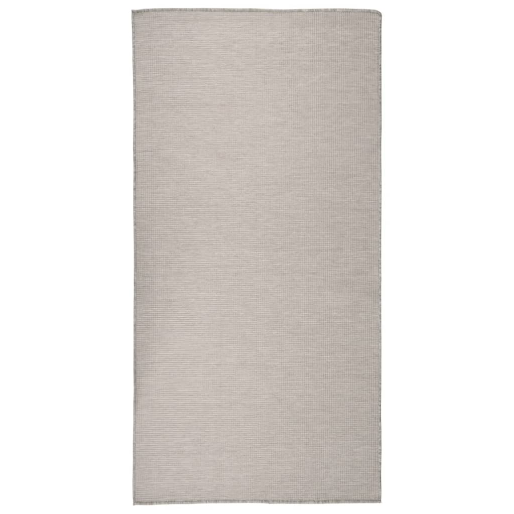 Vidaxl extérieur tapis plat tissé 100x200 cm taupe