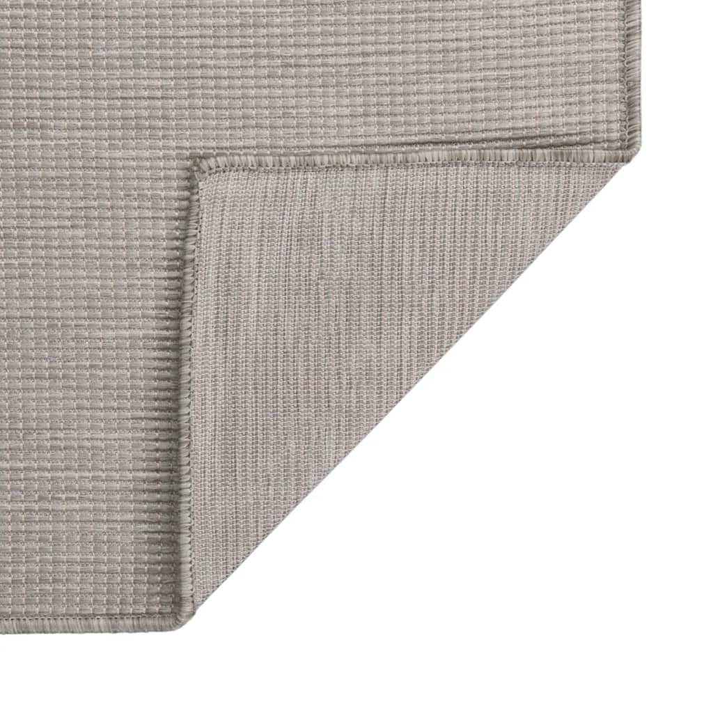 Vidaxl extérieur tapis plat tissé 100x200 cm taupe