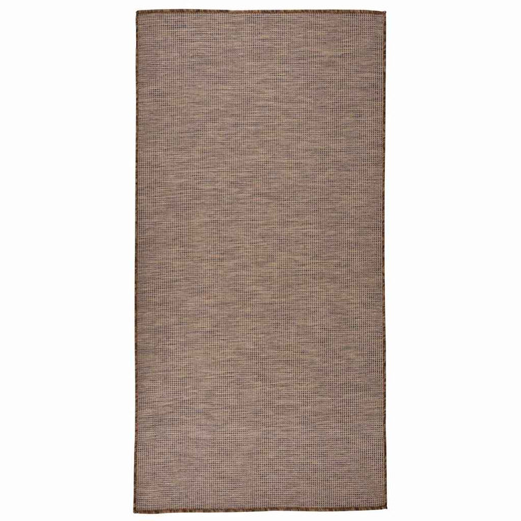 Vidaxl extérieur tapis plat tissé 100x200 cm brun