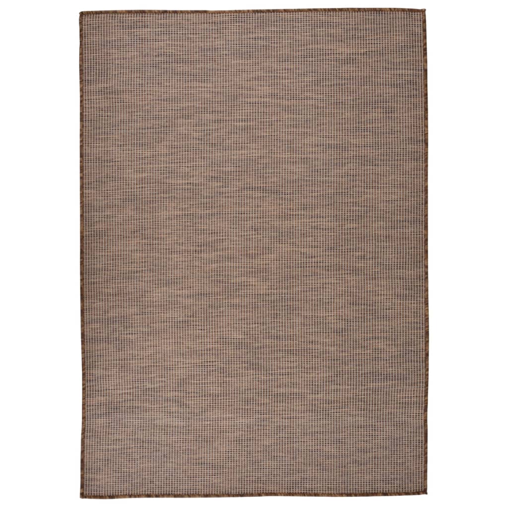 Vidaxl Extérieur tapis plat tissé 140x200 cm brun