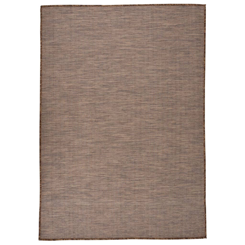 Vidaxl Extérieur tapis plat tissé 160x230 cm brun