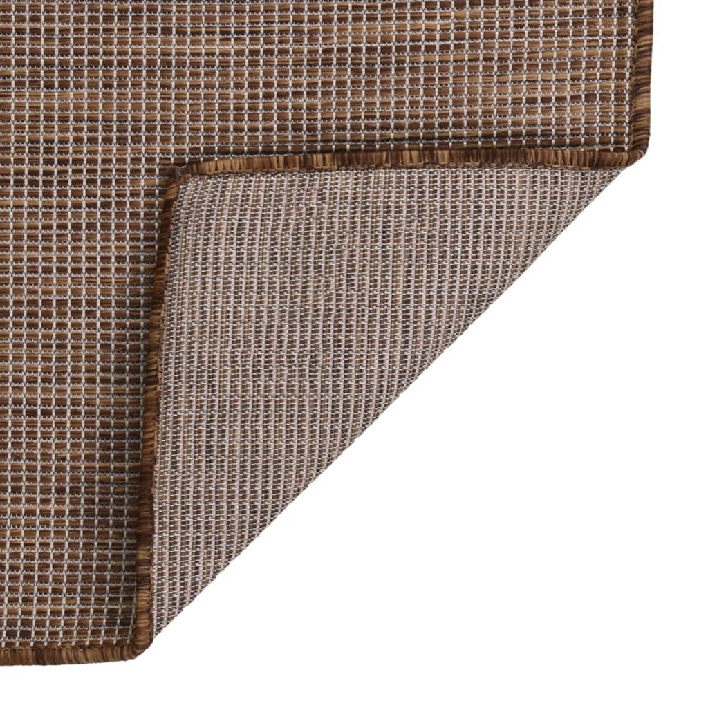 Vidaxl Extérieur tapis plat tissé 160x230 cm brun