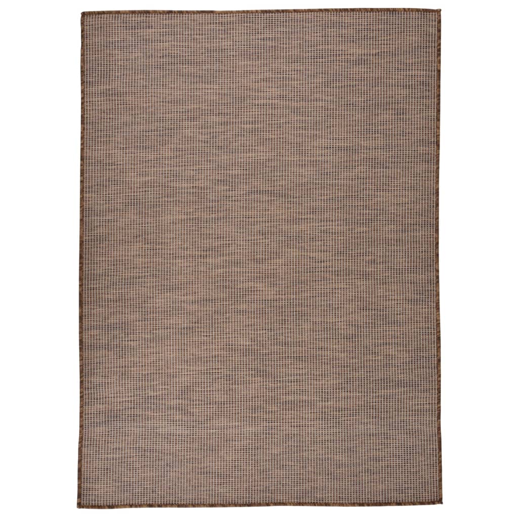 Vidaxl Extérieur tapis plat - 200x280 cm, tissé brun