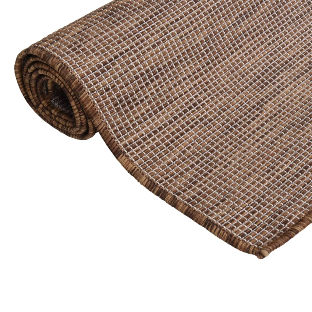 Vidaxl Extérieur tapis plat - 200x280 cm, tissé brun