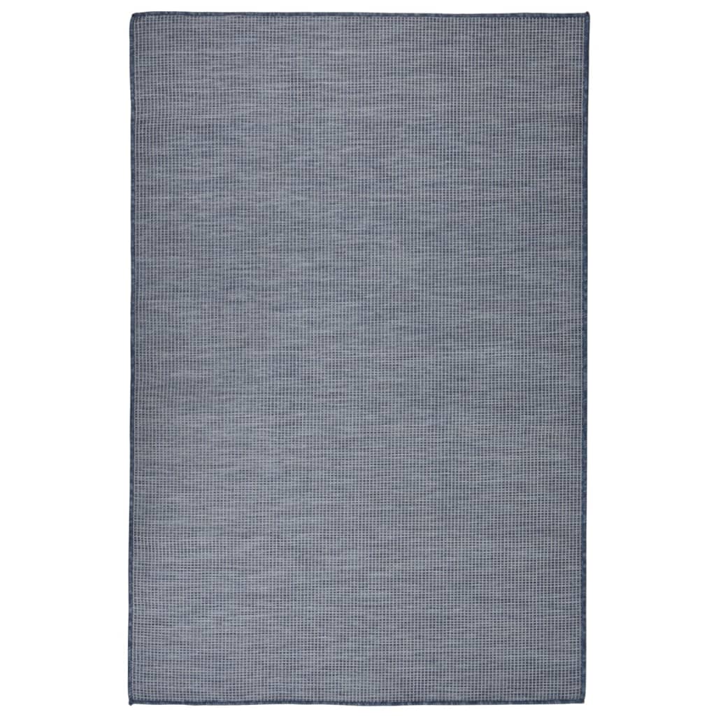 Vidaxl extérieur tapis plat tissé 120x170 cm bleu
