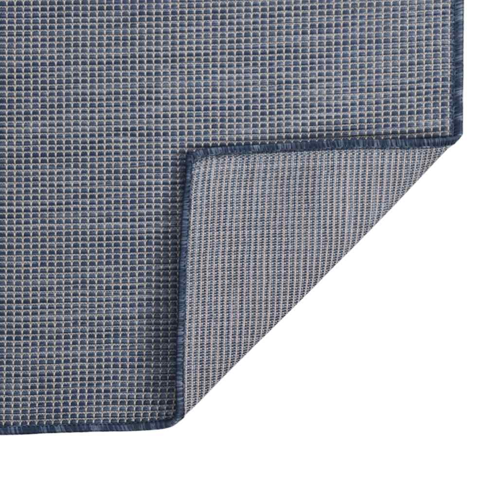 Vidaxl extérieur tapis plat tissé 120x170 cm bleu