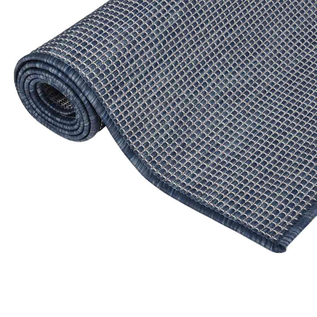 Vidaxl extérieur tapis plat tissé 120x170 cm bleu