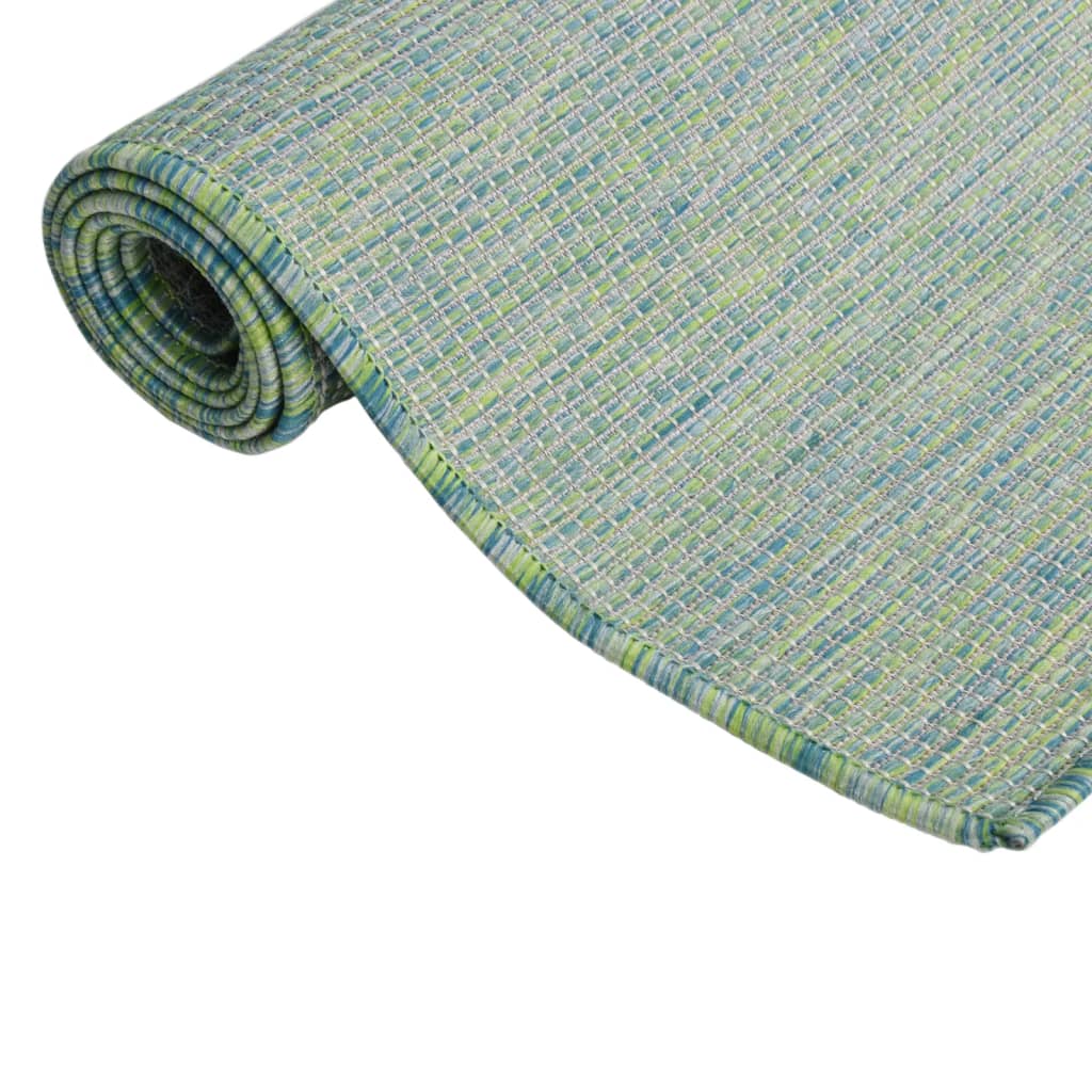Vidaxl Extérieur tapis plat tissé 140x200 cm turquoise