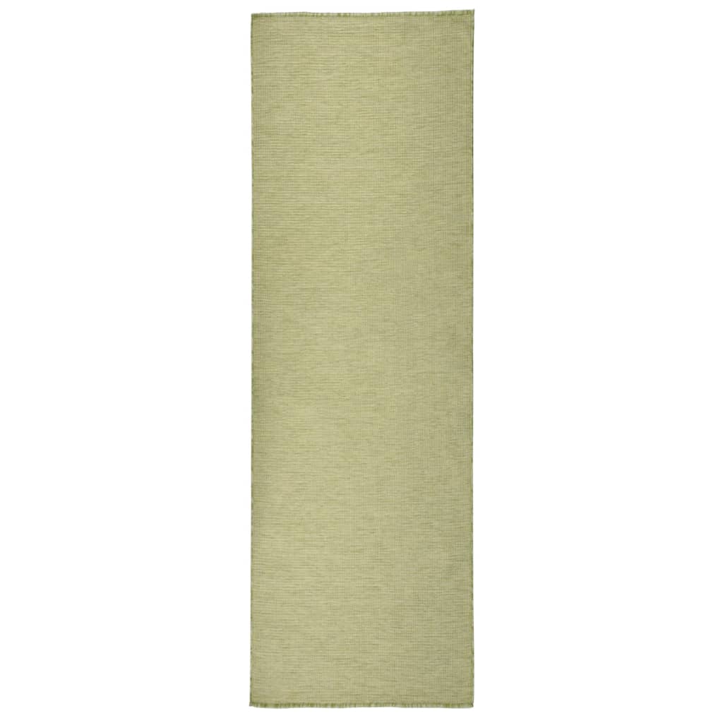 Vidaxl extérieur tapis plat tissé 80x250 cm vert