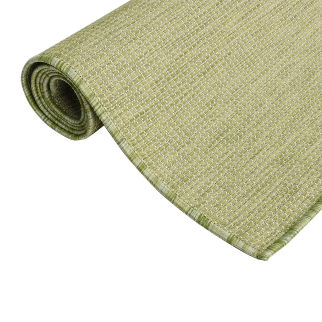 Vidaxl extérieur tapis plat tissé 80x250 cm vert
